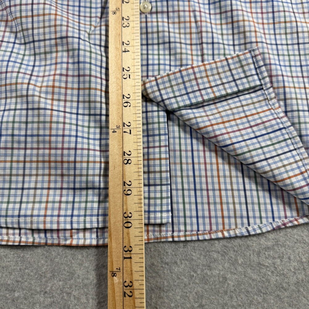 Johnnie-O Prep-Formance Shirt Mens Large Gulf Blue Excellent Plaid JMWL3830 - Picture 6 of 7